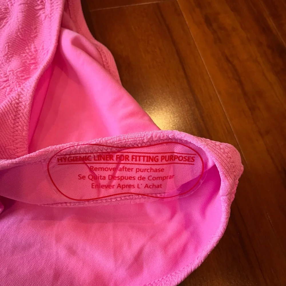 Jessica Simpson Pink Bikni Bottom High Waist Floral Textured Swim New Size Small